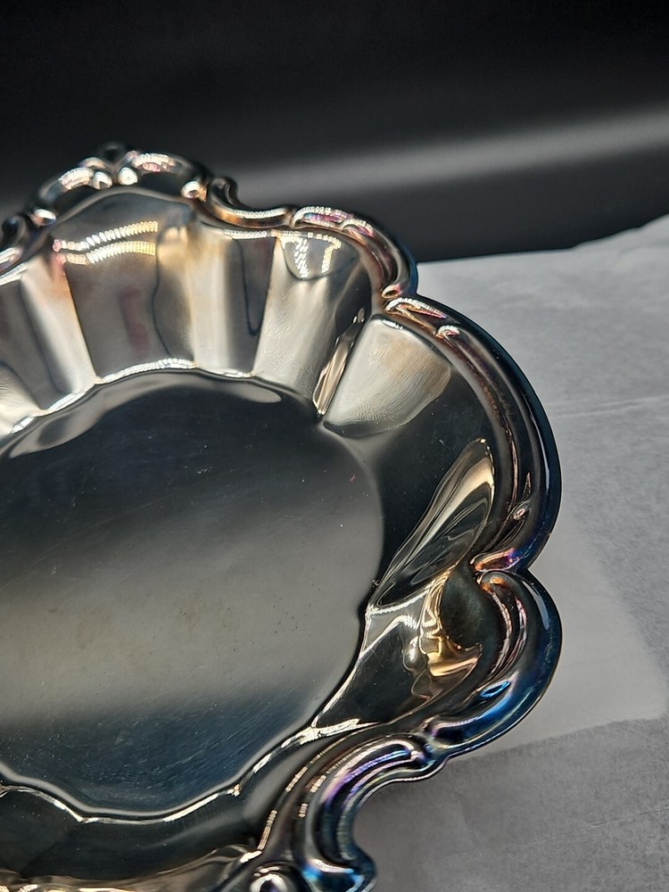 Vintage International Silver Silverplate Candy Nut Dish 9"