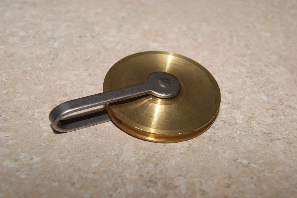 SOLID BRASS PULLEY 1 1/2 DIAMETER NEW CLOCK PARTS