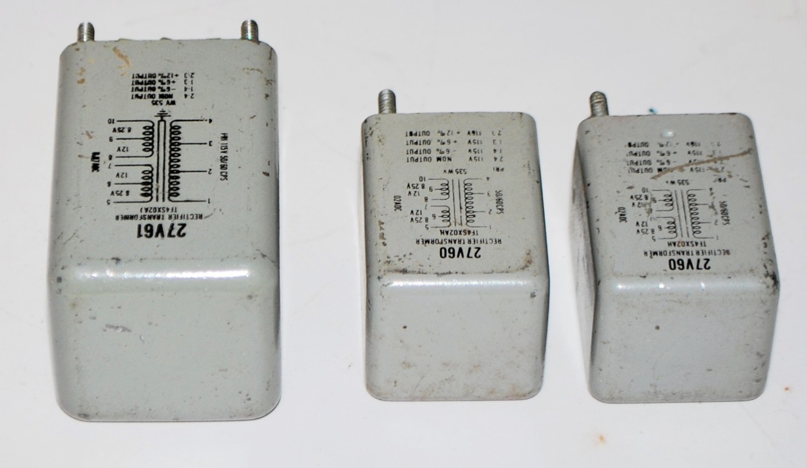 3 Vintage Thordarson Silicon Rectifier Transformers 27V60 and 27V61