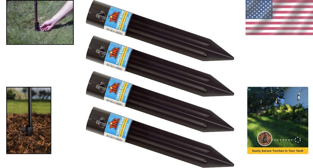 Metal Torch Stakes 4-Pack, Durable Holders