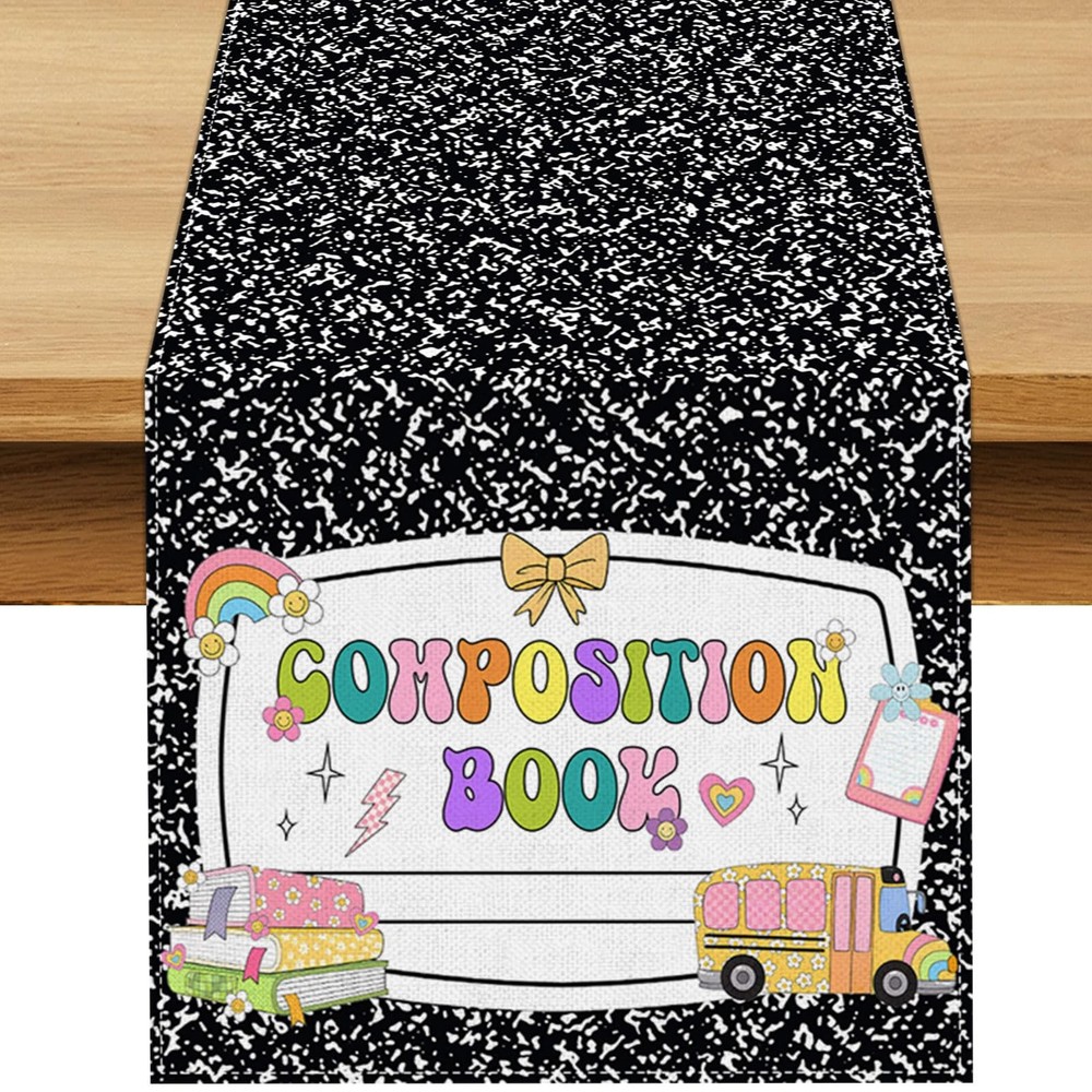 Composition Notebook Table Runner Back To School Party Decoration Classroom