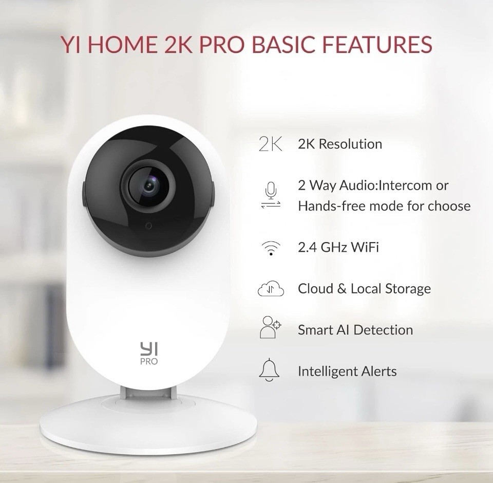 YI Pro 2pc Home Camera 2K Wireless IP Security Surveillance System Night Vision