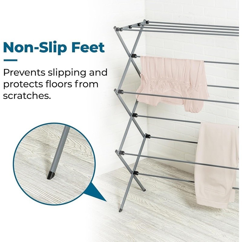 Portable Steel Laundry Drying Rack Space Saving Compact Line Drying Solution New