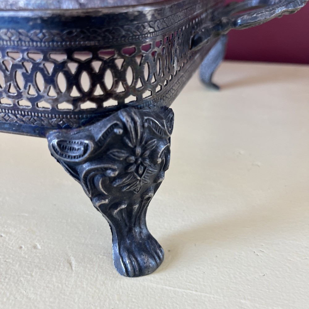 Silver-plated Rectangle Casserole Tray. Footed with Handles