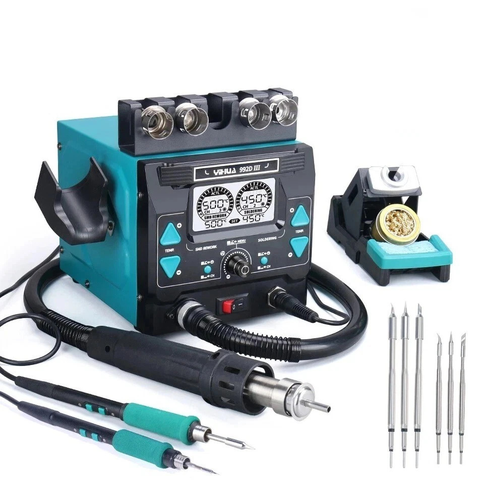 YIHUA 992D-III Digital Blower Hot Air Rework Station C210/C245 Soldering Station