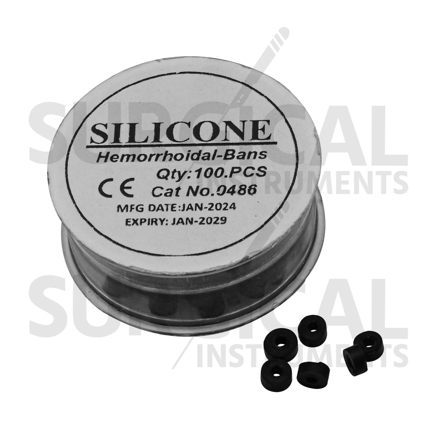 Hemorrhoid Suction Ligator Down Angle With 100 Latex Bands Surgical Instruments