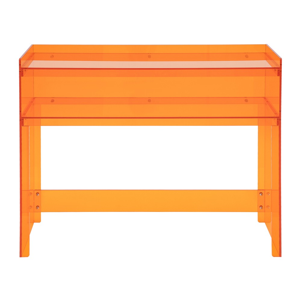 2 Tier Acrylic Table Clear Entry Table Small Entryway Table Orange 100*30*80cm