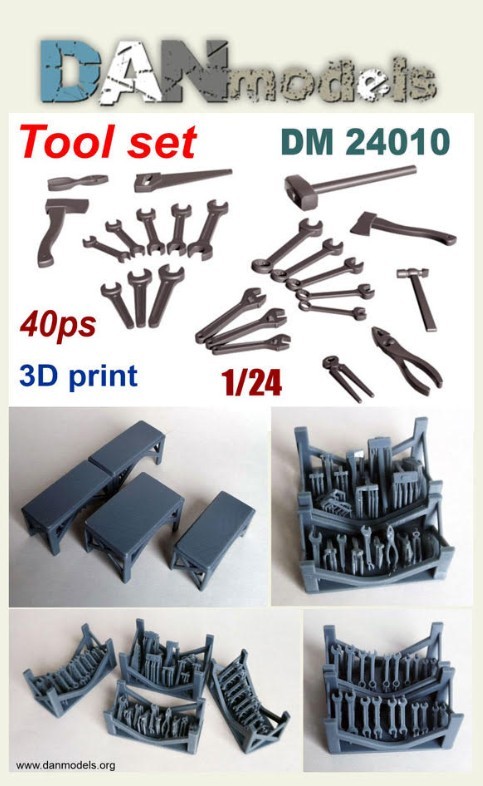 Dan Models 24010 Tool set 40 ps 3D Print Accessories model kit 1/24