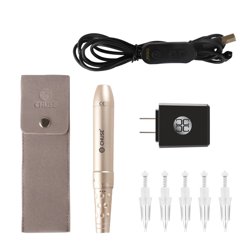 CHUSE C18 Mini Permanent Makeup Rotary Tattoo Pen Machine Kits Eyebrows Needles