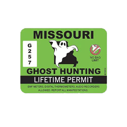 Missouri Ghost Hunting Permit Sticker Decal