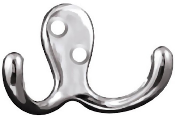 (12 Pack) Polished Chrome Double Hook 2-3/4"