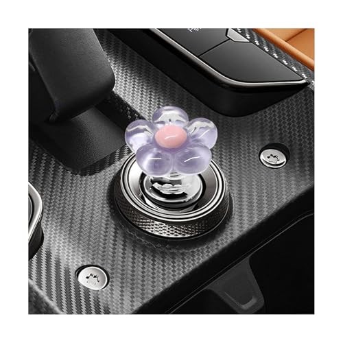 Push to Start Button Cover, Resin Flower Engine One-Touch Starter Purple
