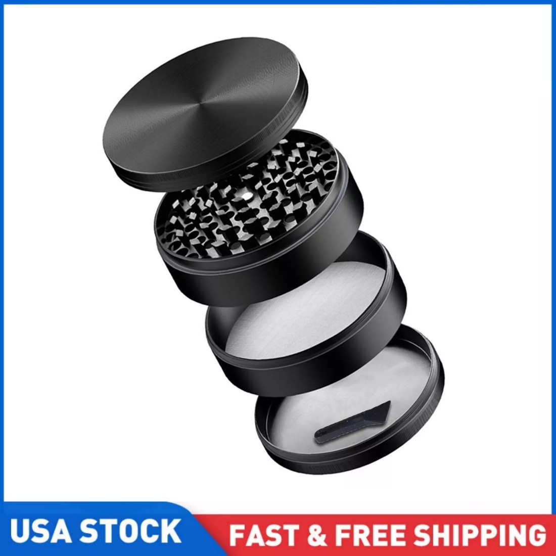 Herb Grinder 4 Layer 3 inch Large Metal Tobacco Crusher Magnetic Tobacco Grinder