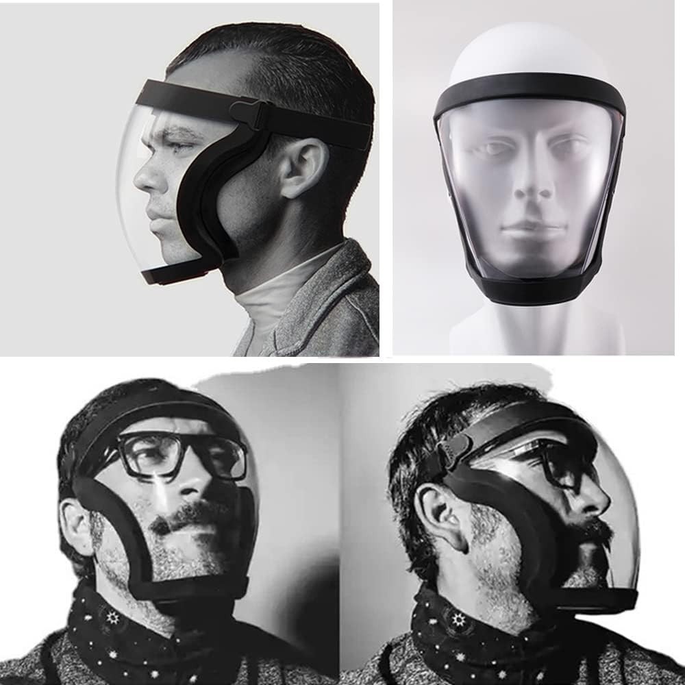 Durable 2 Pack Transparent Face Shield with Ergonomic Design - For Everyday Use