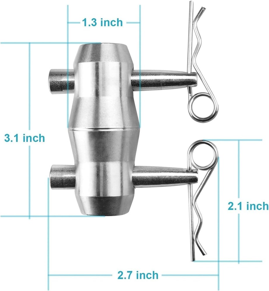 8 Pack Double Ended Conical Truss Coupler with Clips, Stage Lighting Replace ...