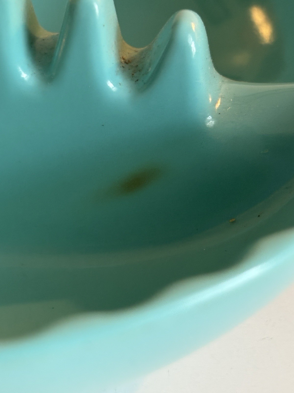 Vintage ANHOLT Ashtray Pale Blue Turquoise 5” Round Melamine USA Retro