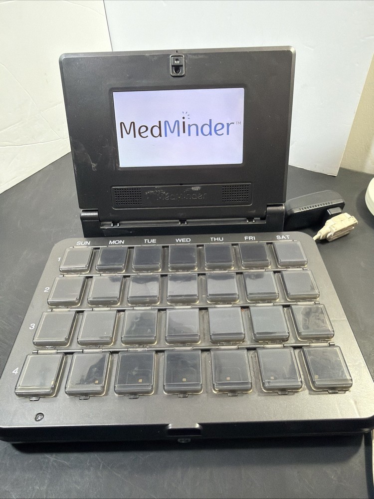 Medminder Jon Locking Automatic Pill Dispenser w/ Clear Lids 28 & Power Adapter