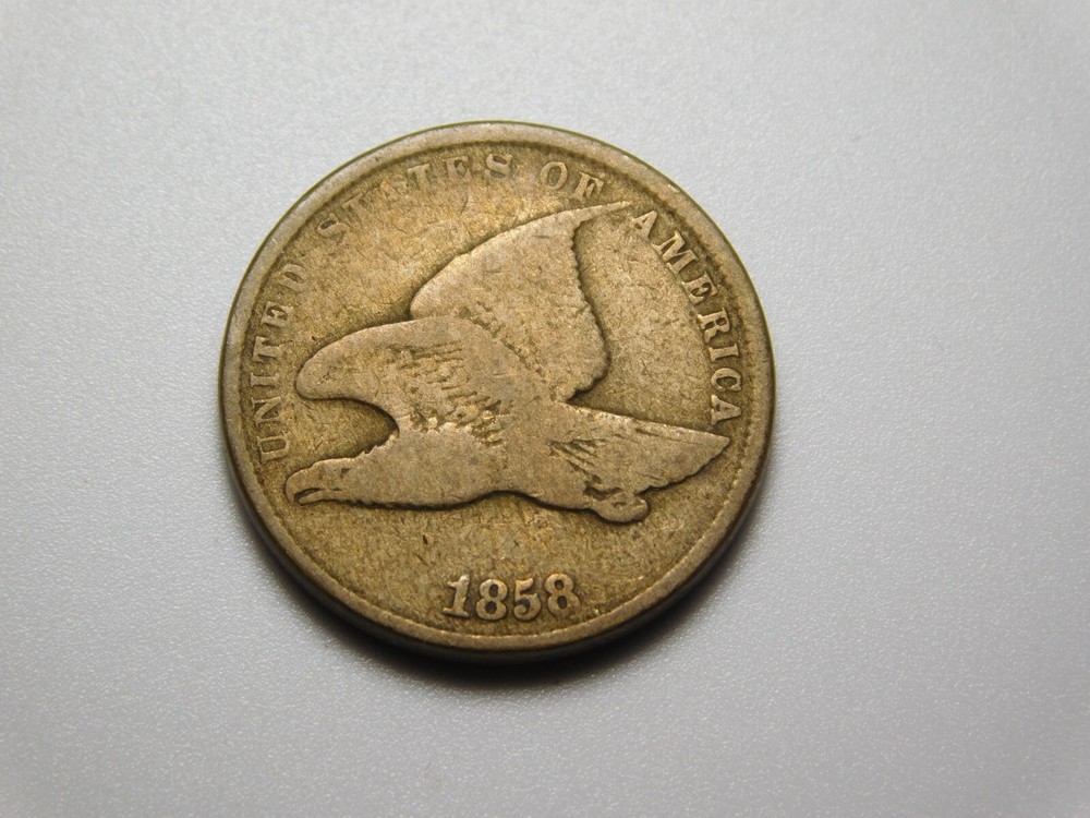 OLD US COIN 1858 FLYING EAGLE CENT PENNY