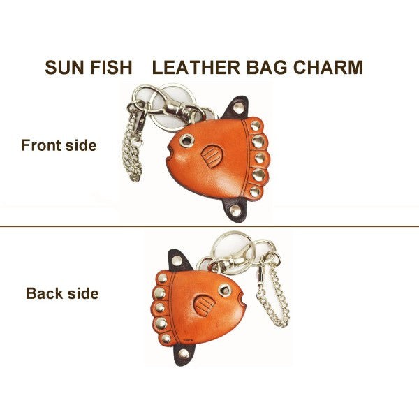 Sun Fish Handmade Leather Fish/Bag Charm