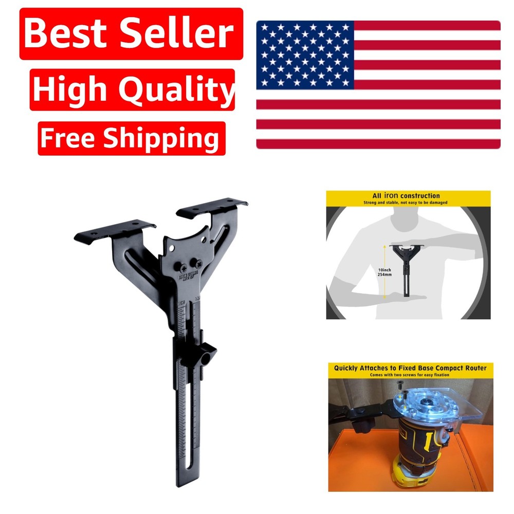 Precision Brass Router Edge Guide for Compact Router - Quick Attach, 10 Inch