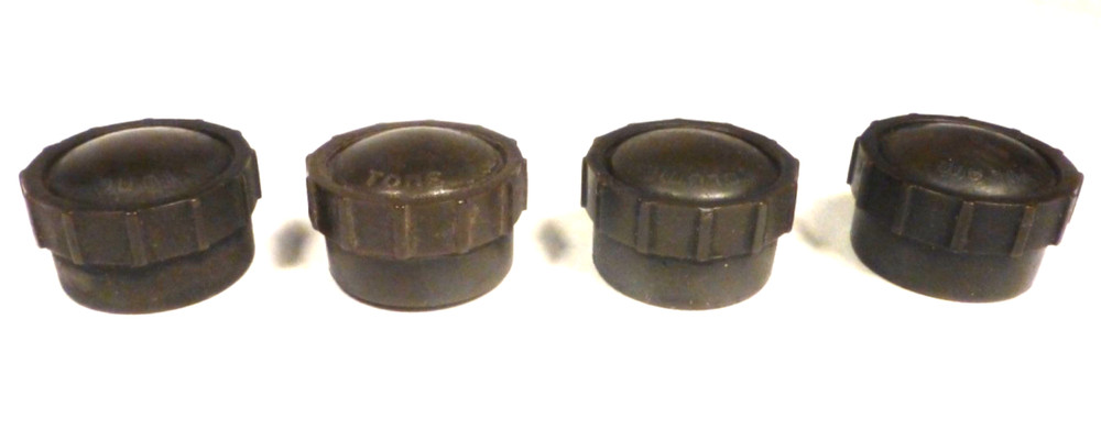 vintage SILVERTONE R1171 TABLETOP :  SET OF 4 PUSH-ON "lettered"  BAKELITE KNOBS