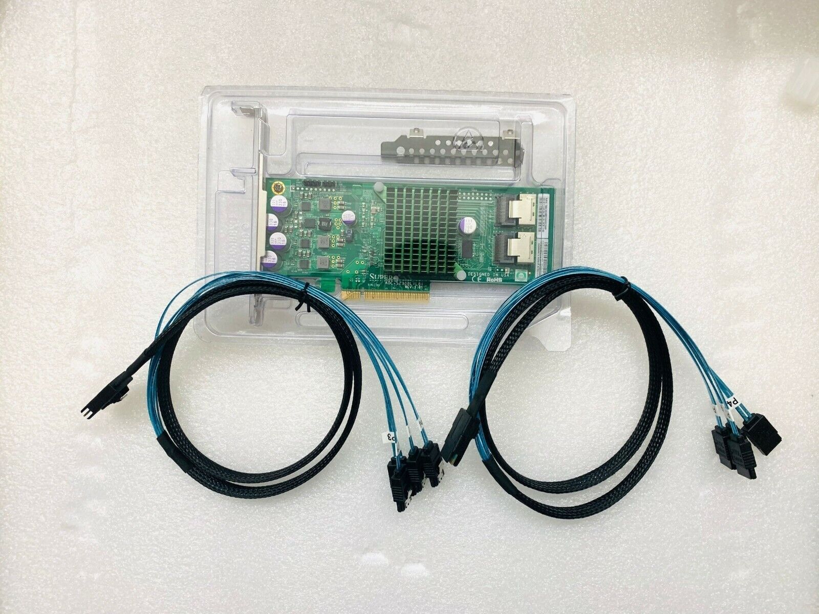 SuperMicro 9207-8I P20 8 Ports IT Mode PCIe 6Gb/s + 2*90CM SFF8087 SATA Cable US