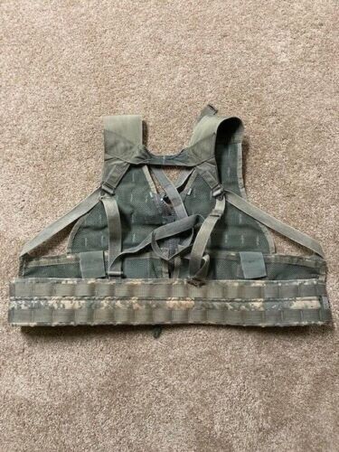 MOLLE II FLC Fighting Load Carrier VEST w/ 2 TRIPLE MAG POUCHES ACU US Army VGC