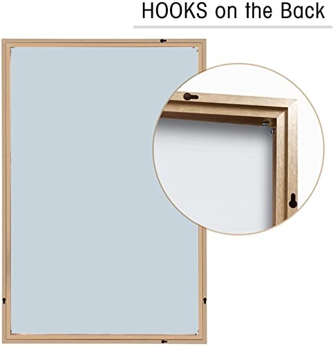 38"x26" Wall-Mounted Mirror Rectangular Hanging Mirror Metal Framed Wall