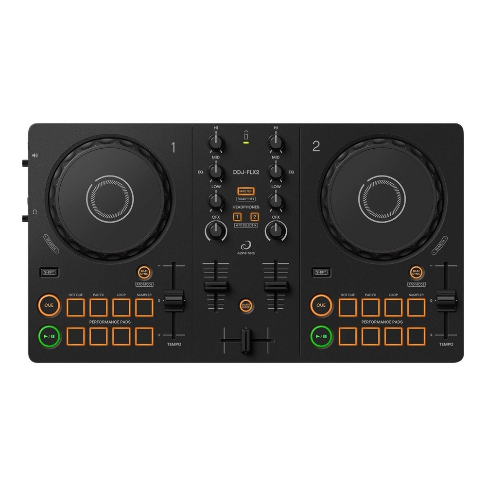 AlphaTheta DDJ-FLX2 Compact 2-Channel DJ Controller w Decksaver Cover Package