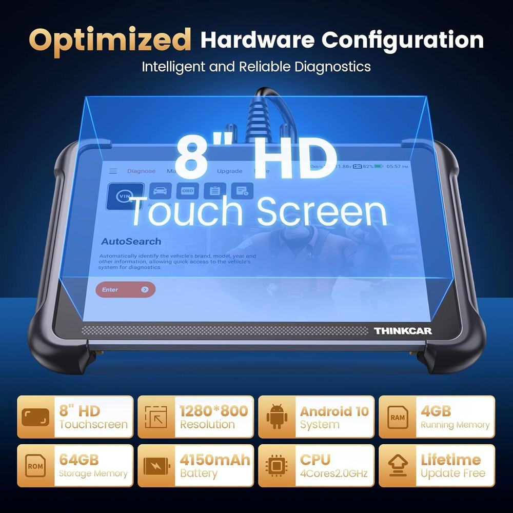 ThinkScan 689 OBD2 Diagnostic Scanner Key Fob Programmer CANFD/DOIP 35+Services