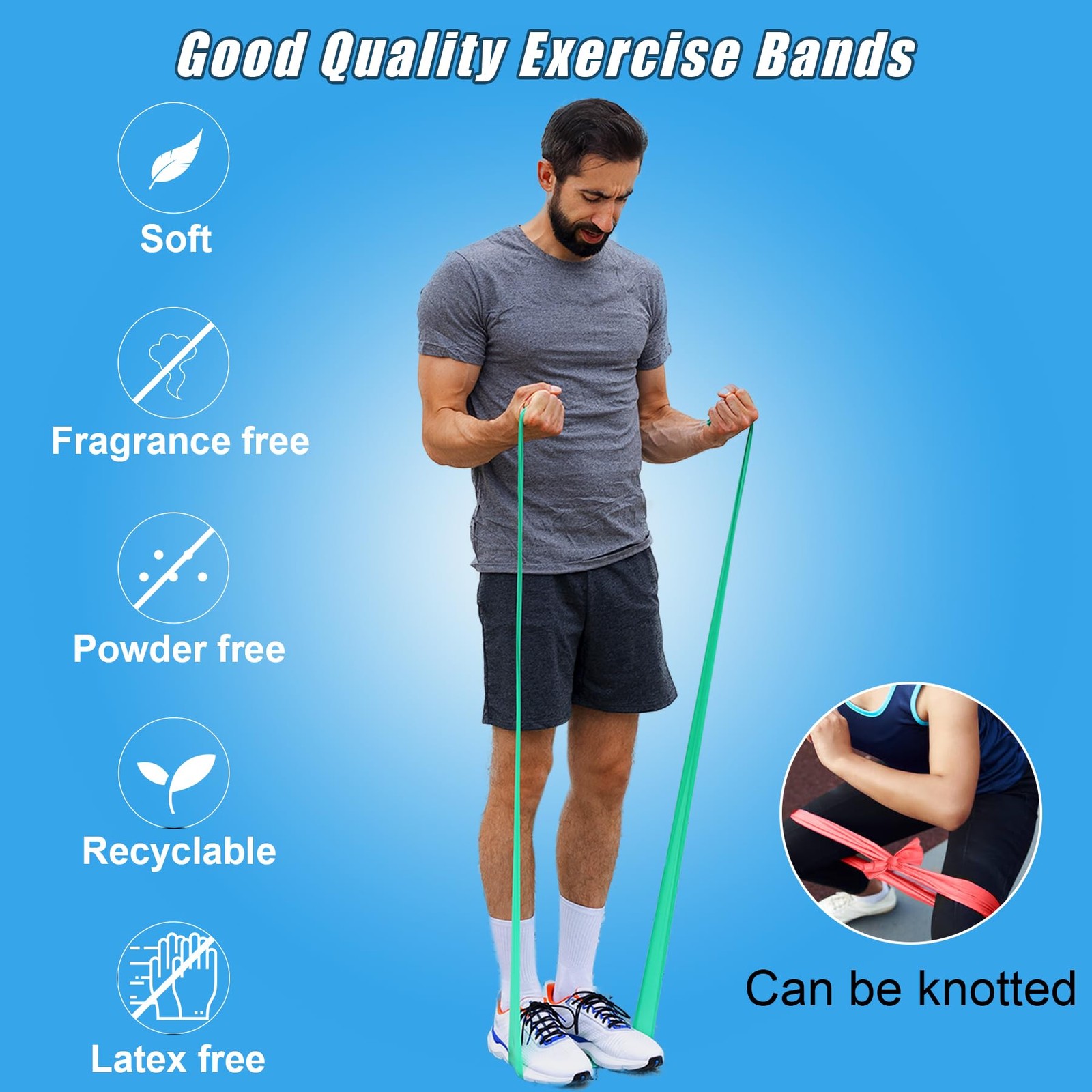 Resistance Bands for Working Out Women and Men, Physical Therapy Bands, Latex...