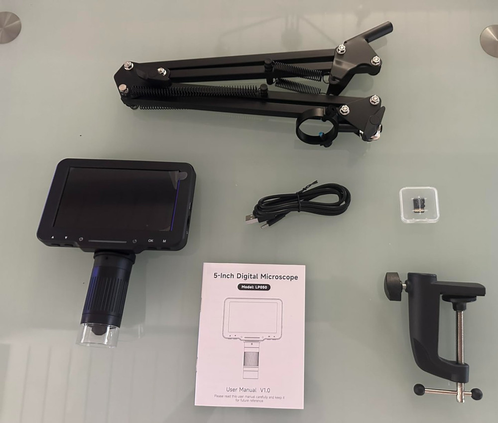 5" LCD Digital Microscope, 1000X Magnification Soldering Microscope for Elect...