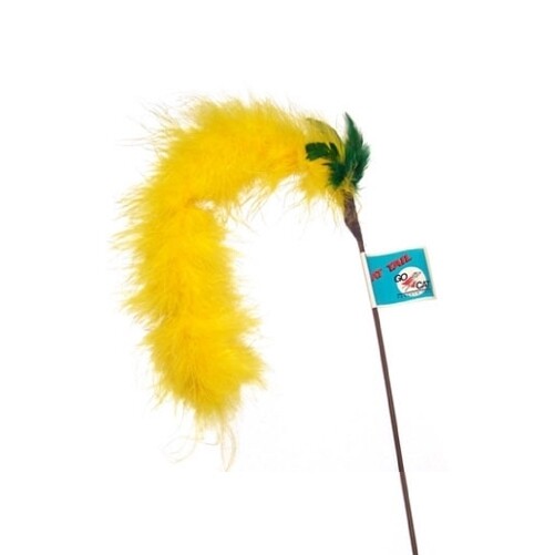 GO CAT TAIL STICK TOY FLUFFY BOA INTERACTIVE TEASER ASSORTED COLORS