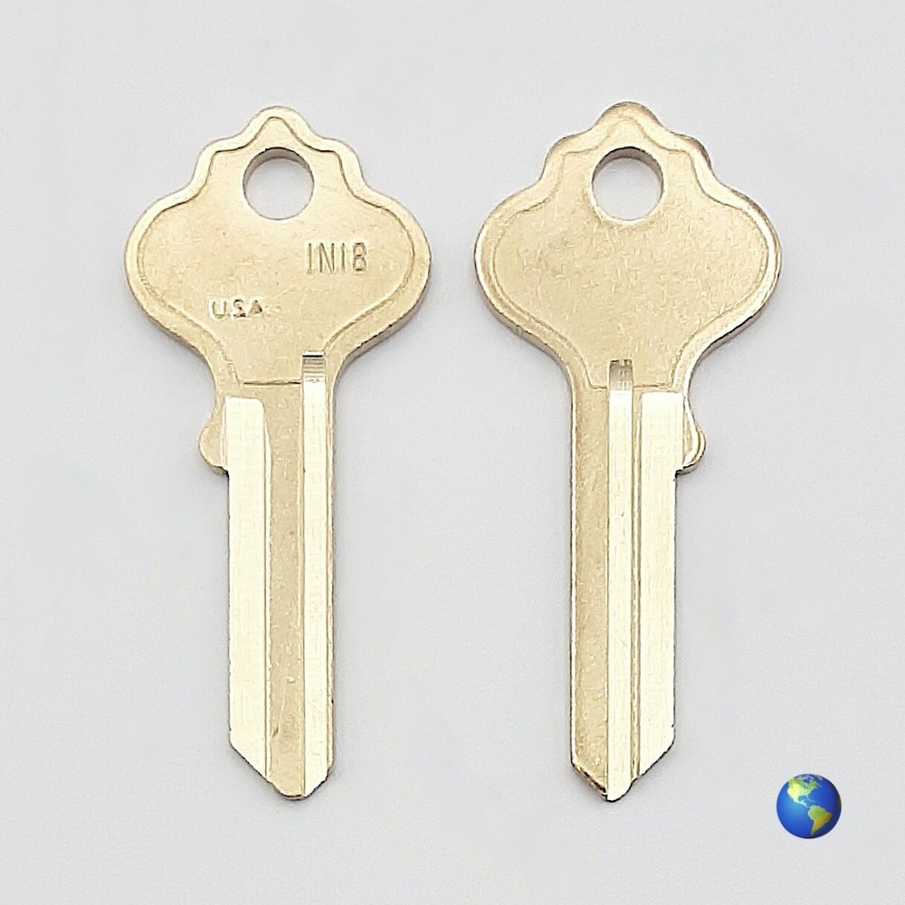 IN18 Key Blanks for Various Locksets by ilco (3 Keys)