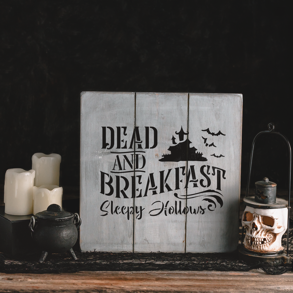 Dead And Breakfast Stencil - Reusable Stencils for DIY Projects