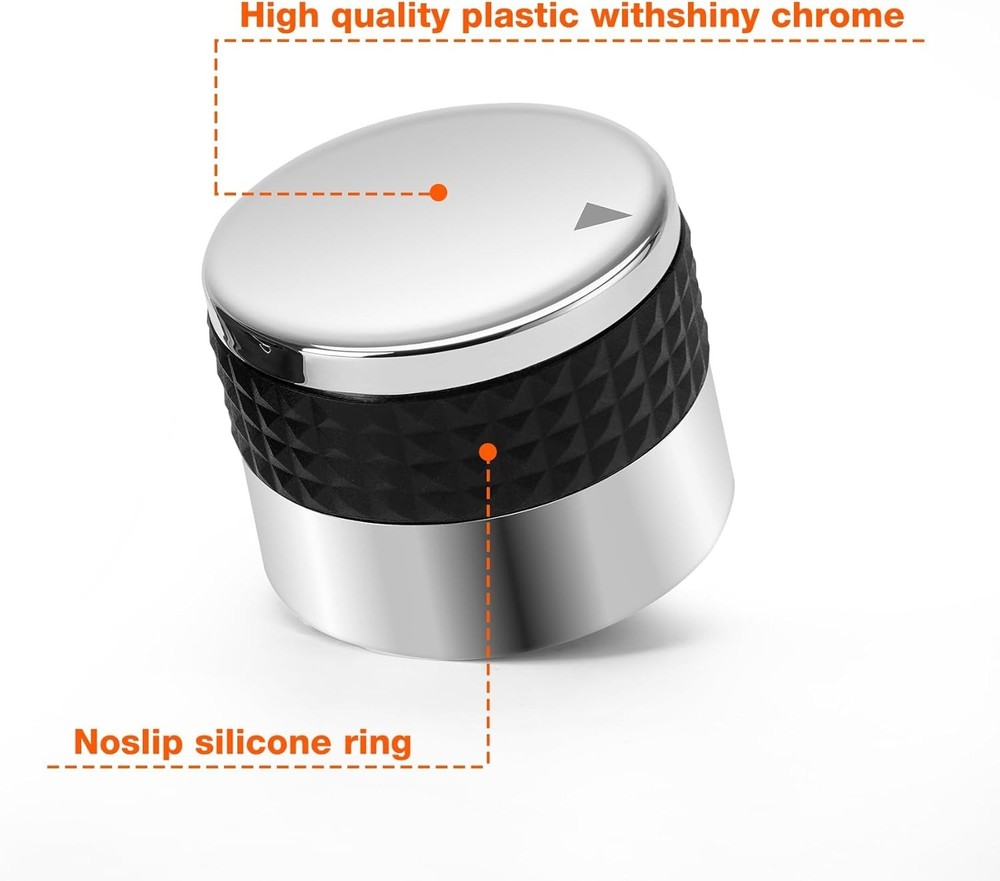 Only fire 4pcs Gas Grill Control Knobs, Chrome Plated Plastic Burner Knobs Re...