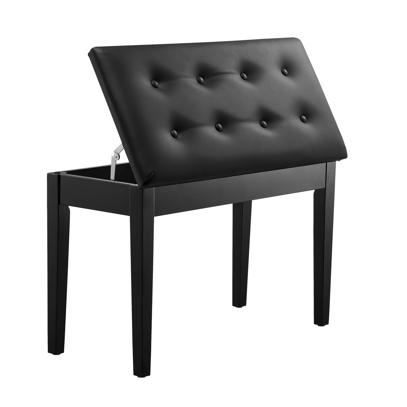 Duet Piano Keyboard Bench Storage Padded Chair Wooden Vanity Bookcase Stool