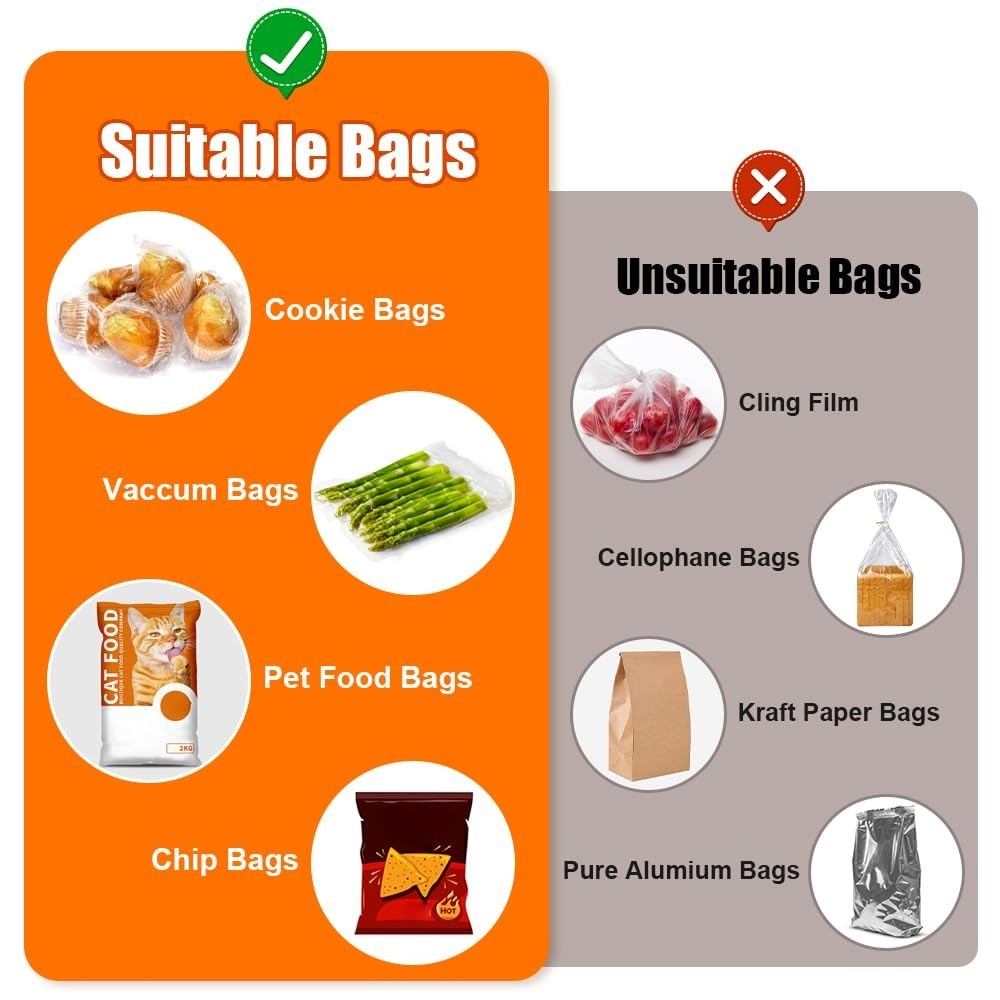 Mini 2-in-1 Snack Heat Sealer, Cutting Portable Food Sealer for Snack Sealing