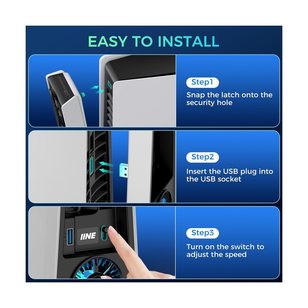 Cooling Fan for PS5 Pro, Efficient Cooler Fan with Adjustable Speed... Fast Ship