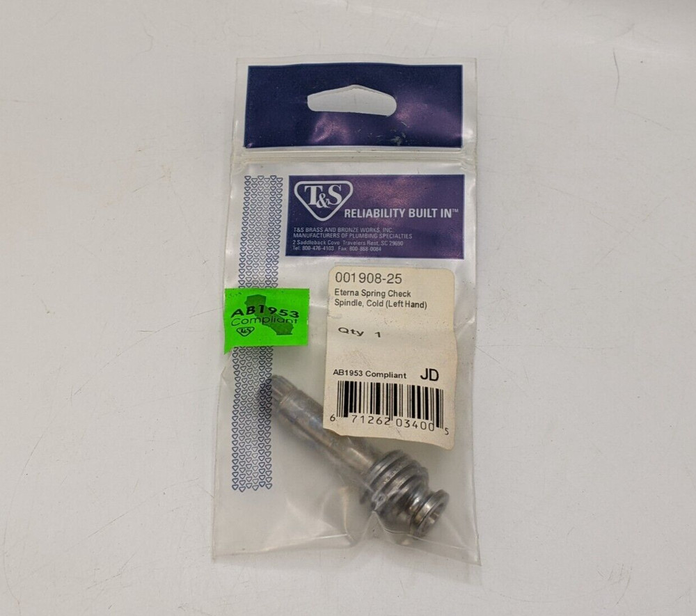 TS 001908-25 Eterna Cartridge Spindle Spring Check for Left Hand Cold Handles