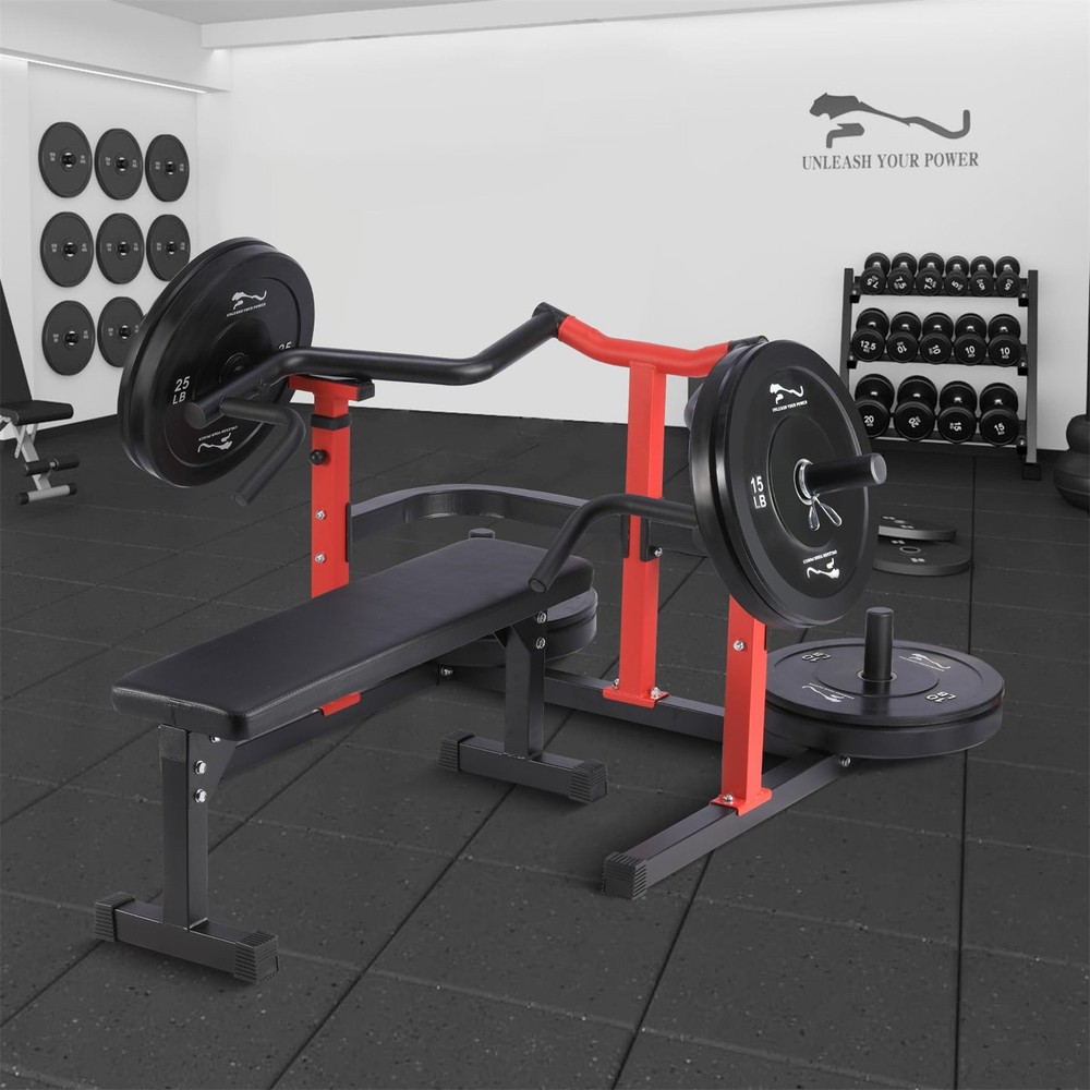 😸Chest Press Machine Weight Bench Press Machine Adjustable Flat Incline Bench