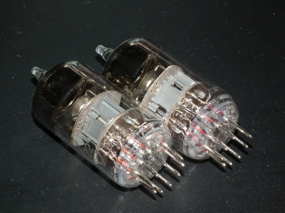 Platinum matched pair 6N3P-EV USSR Double Triode 1982