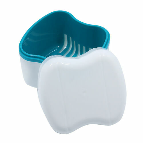 Denture False Teeth Box Bath Appliance Storage Case Rinsing Basket Container New