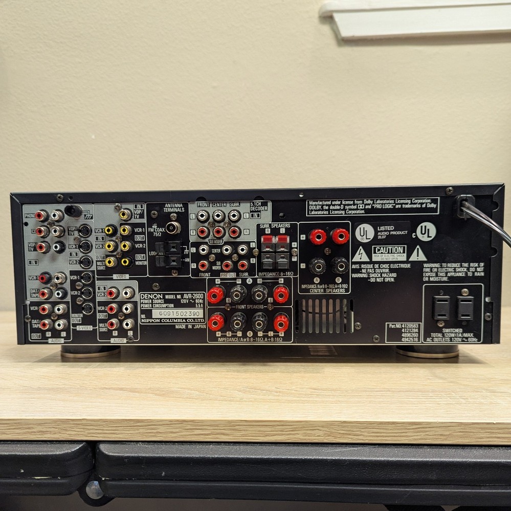 Denon AVR-2600 AV Surround Receiver + Remote & Operating Instructions Bundle