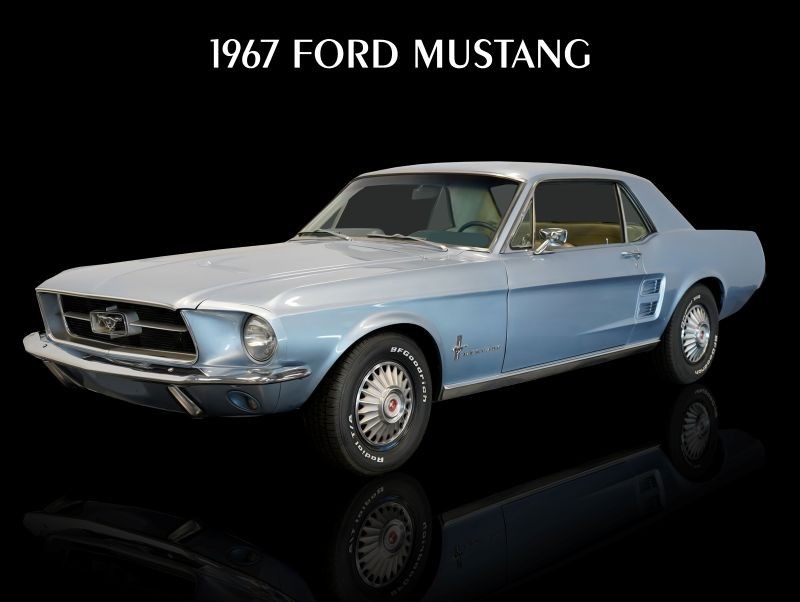 1967 Ford Mustang Original Look in Light Blue NEW METAL SIGN: 9x12" Ships Free
