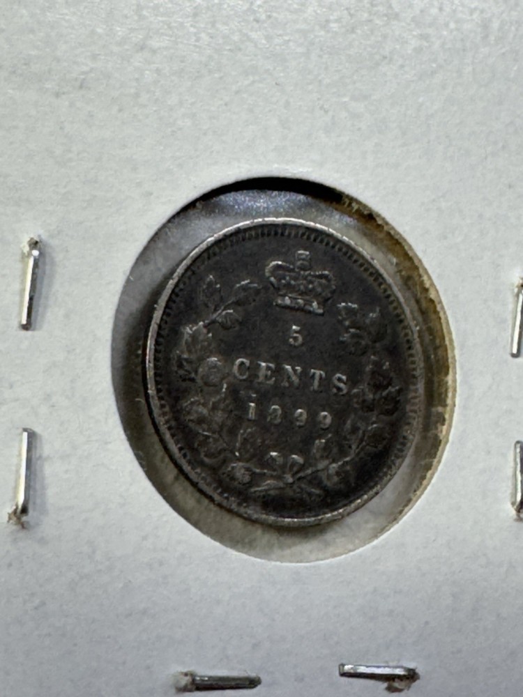 1899 Canada 5 Cents Silver Coin