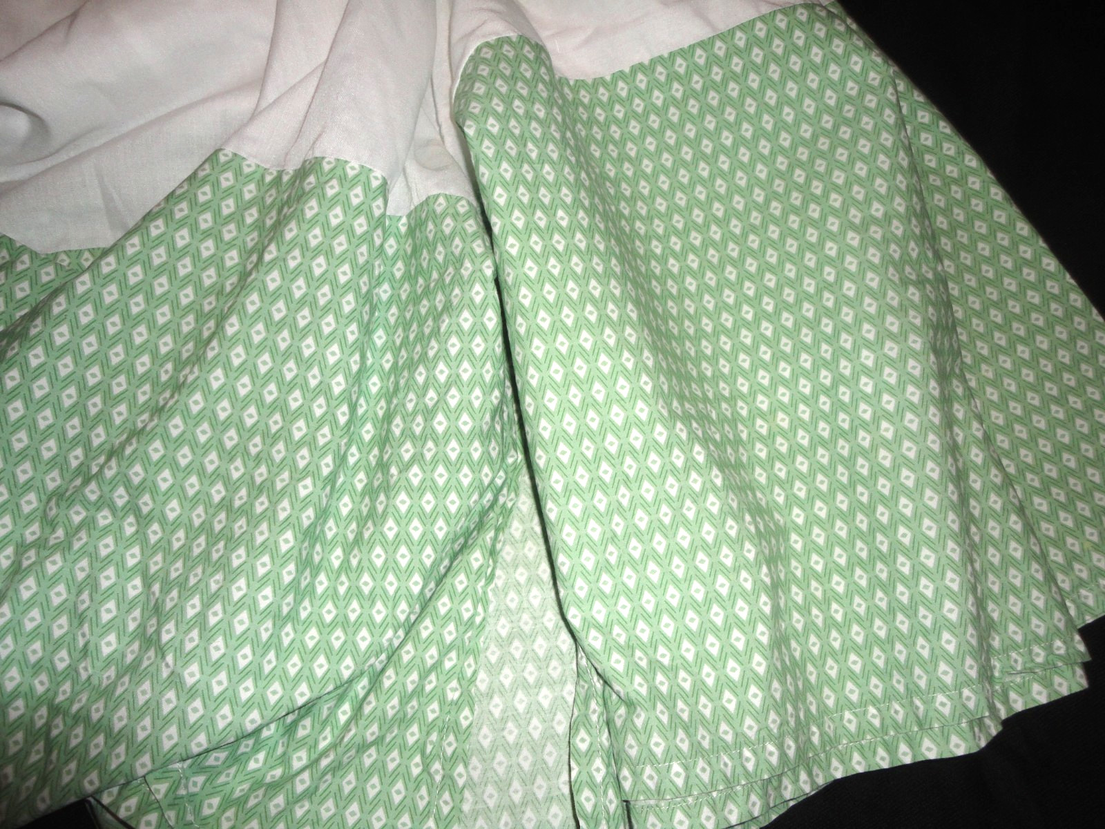 ECHO JAIPUR BOHEMIAN BOHO GREEN DIAMOND DOTS (1) KING BEDSKIRT 15" SPLIT