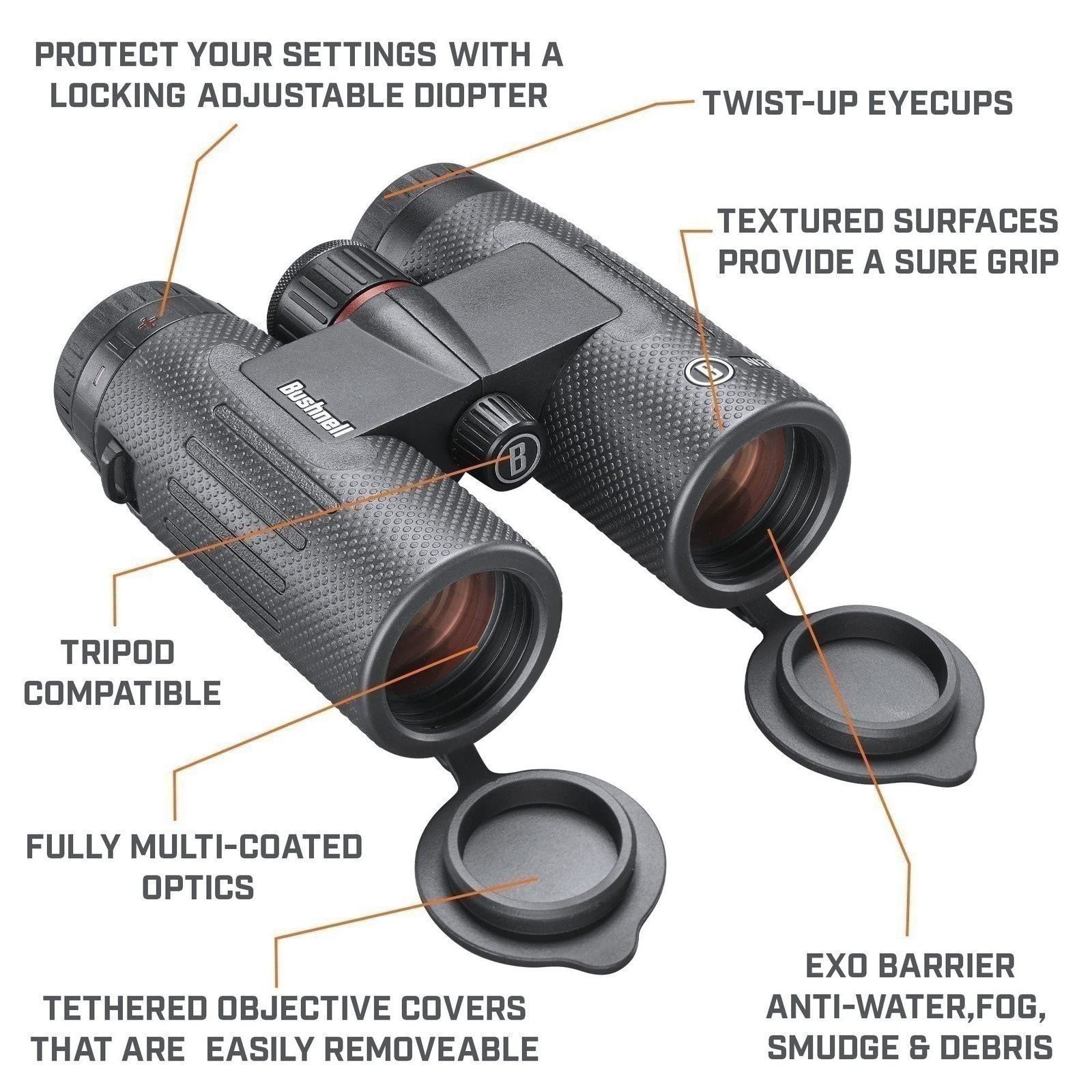Bushnell 10x36mm Nitro Binocular Black Roof
