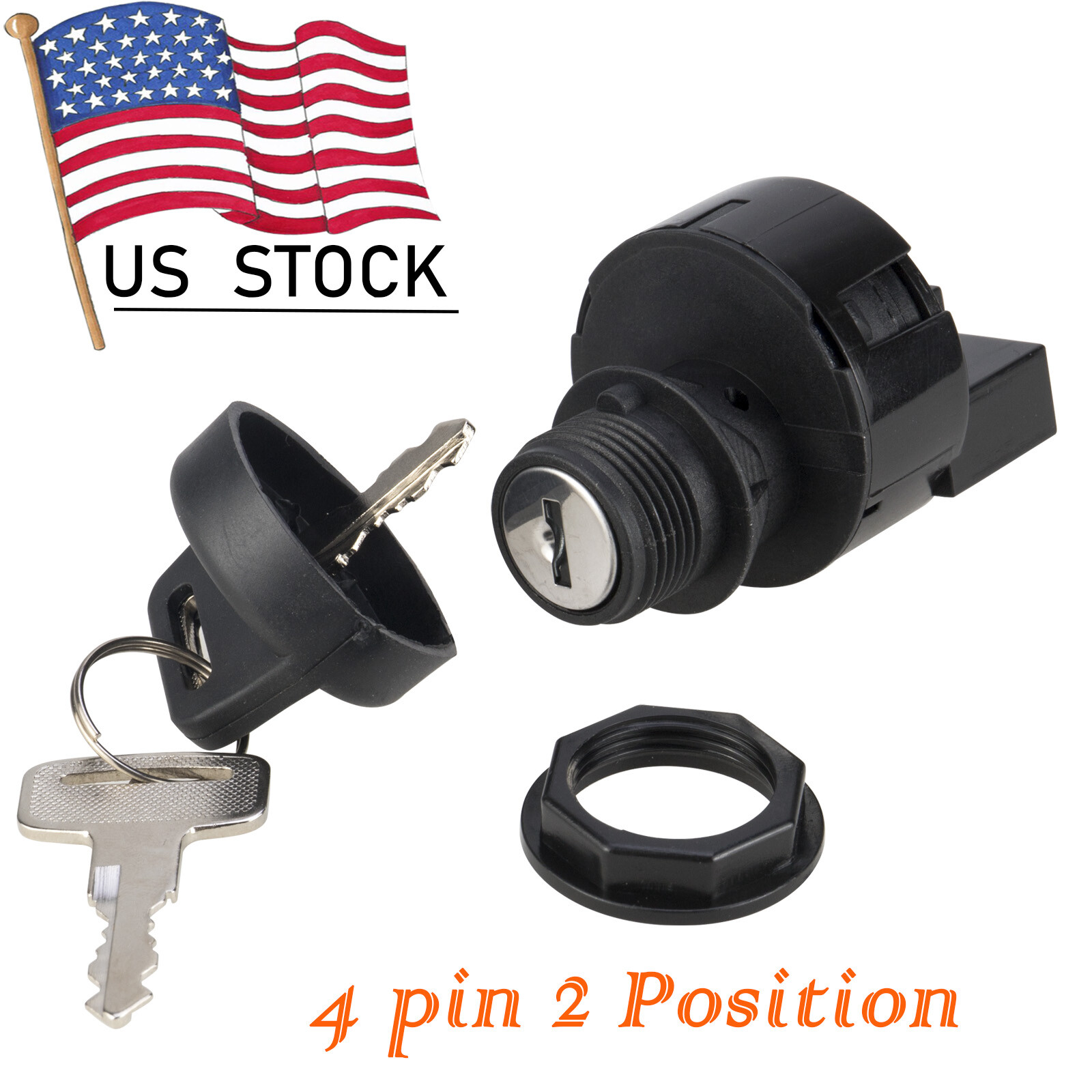 Ignition Keys Switch 2 Pos 4 Pin For Polaris Sportsman 500 Magnum 325 Outlaw 525