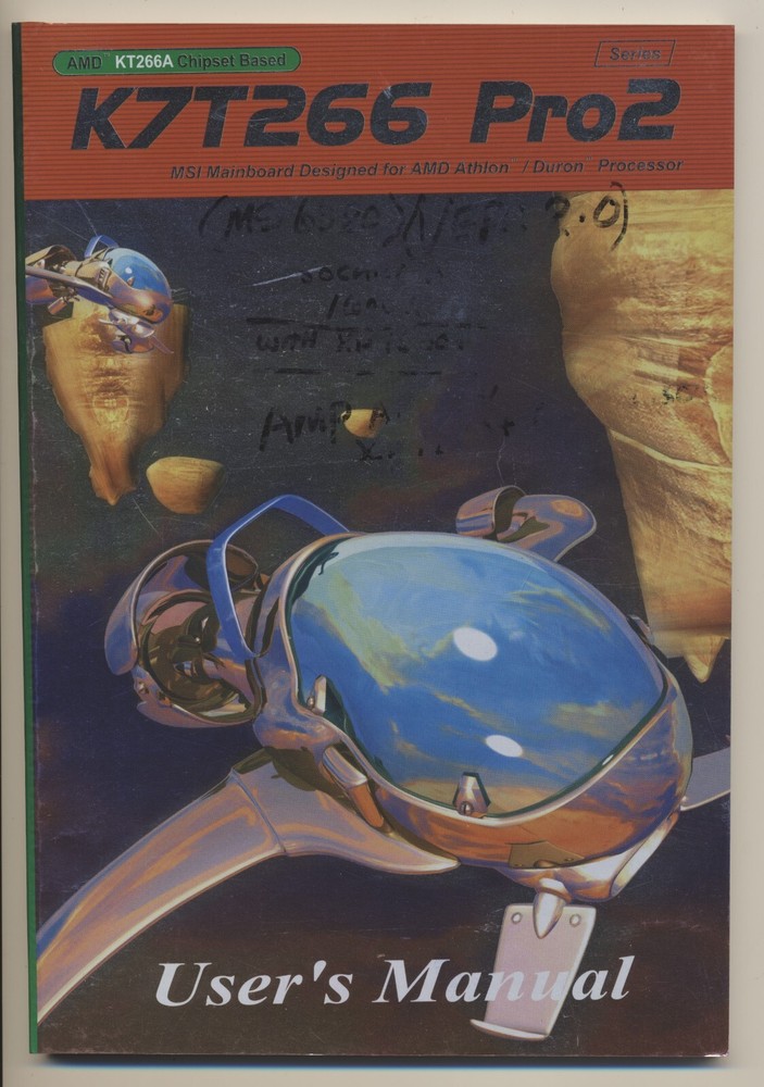 K7T266 Pro2 User's Manual ONLY - MSI Mainboard for AMD Athlon Duron Processor